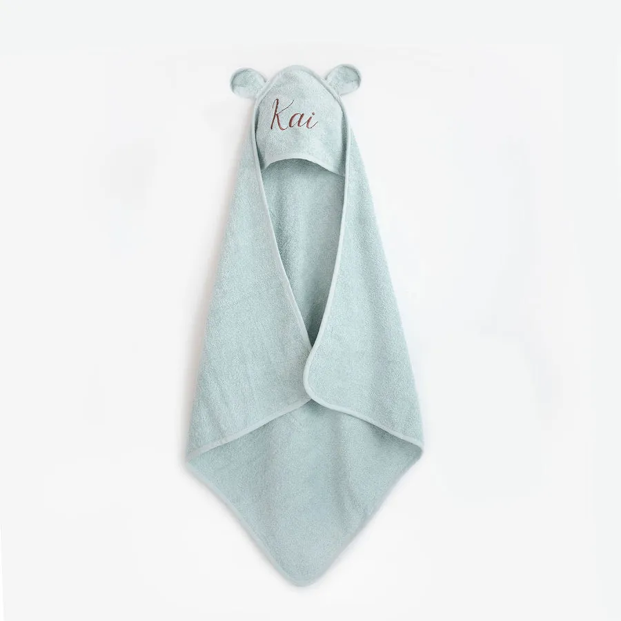 JBØRN Organic Cotton Baby Hooded Towel with Ears | Personalisable