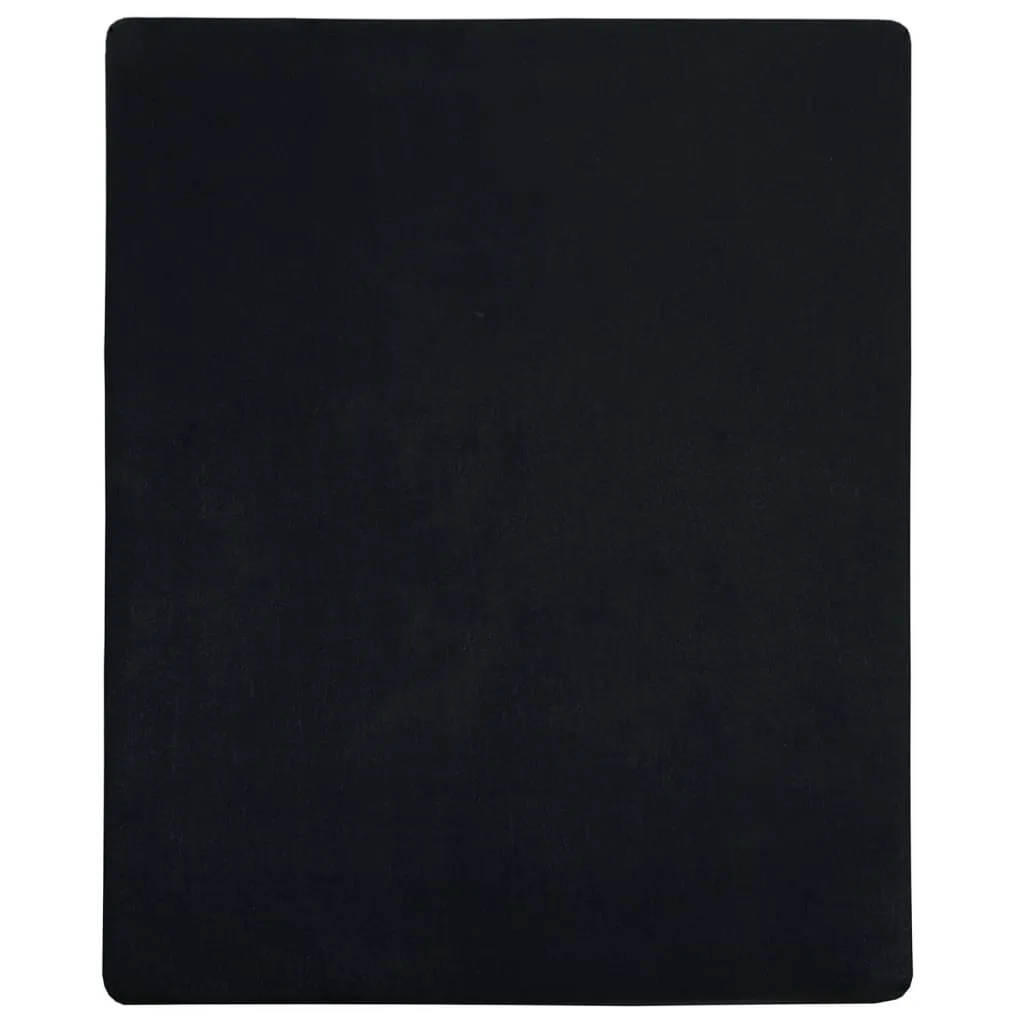 Jersey Fitted Sheet Black 100x200 cm Cotton