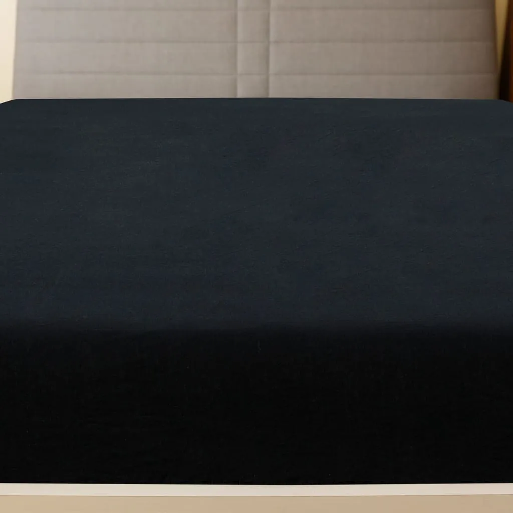 Jersey Fitted Sheet Black 100x200 cm Cotton