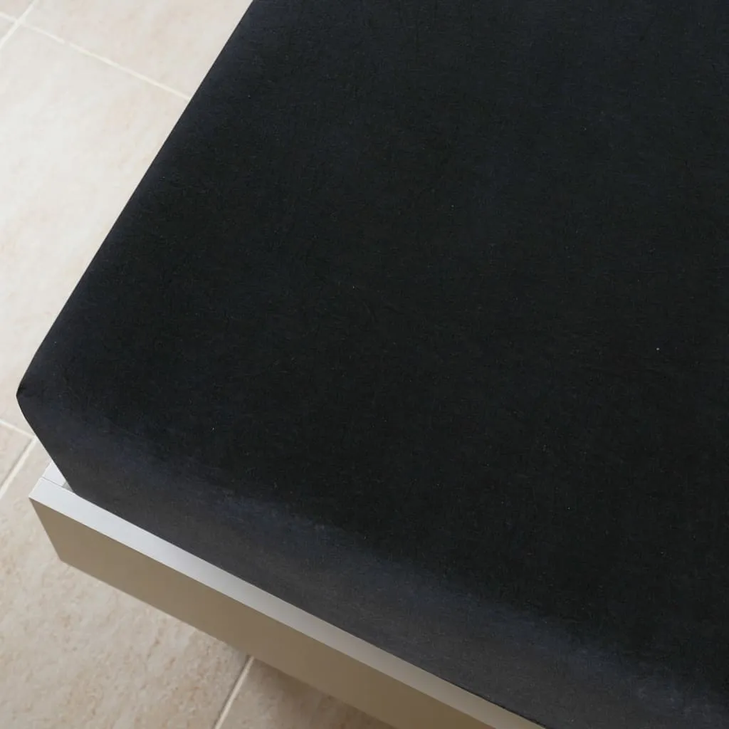 Jersey Fitted Sheet Black 100x200 cm Cotton