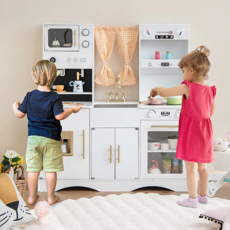 Kids Kitchen Playset with Microwave and Coffee Maker for Ages 3 