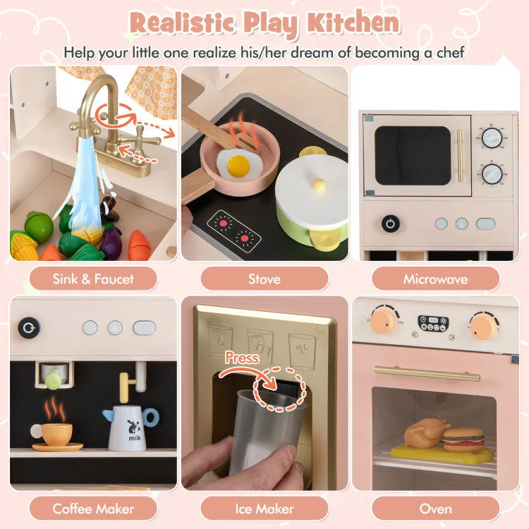 Kids Kitchen Playset with Microwave and Coffee Maker for Ages 3 