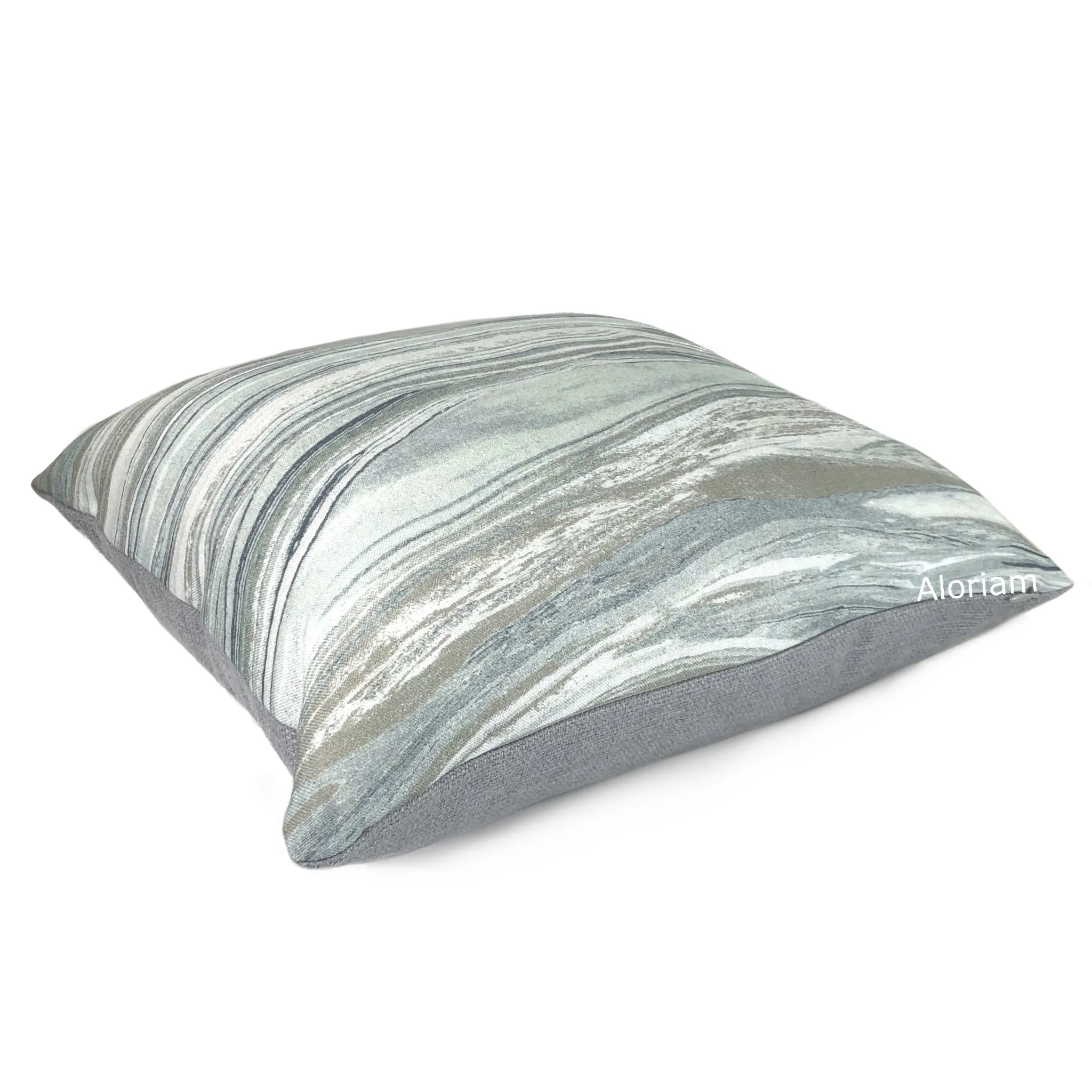 Kravet Couture Envisioned Abstract Greystone Swirled Marble Stripes  Geology Pattern Pillow Cover