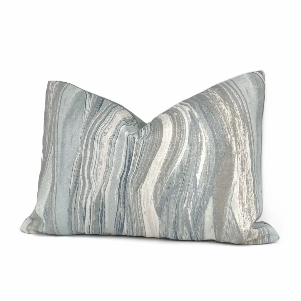 Kravet Couture Envisioned Abstract Greystone Swirled Marble Stripes  Geology Pattern Pillow Cover