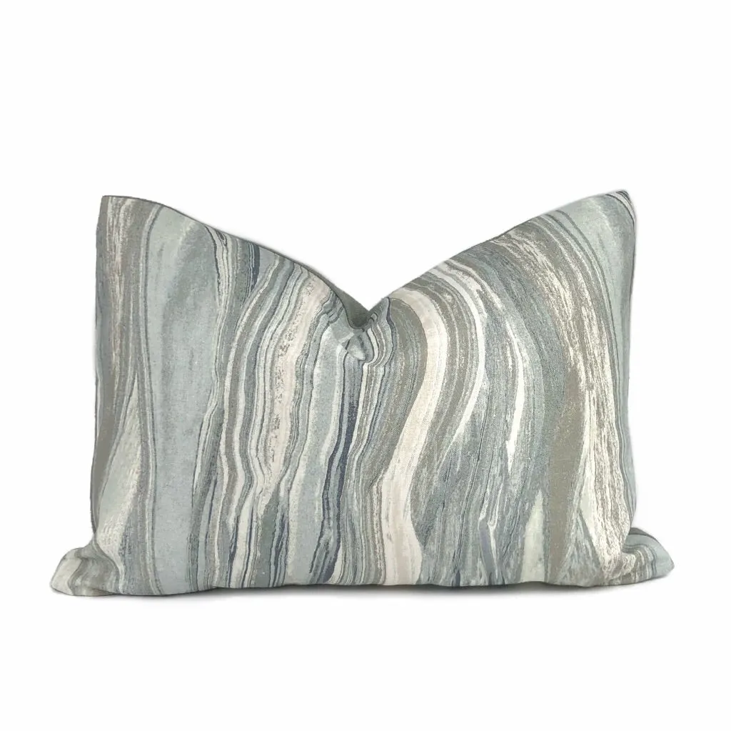 Kravet Couture Envisioned Abstract Greystone Swirled Marble Stripes  Geology Pattern Pillow Cover