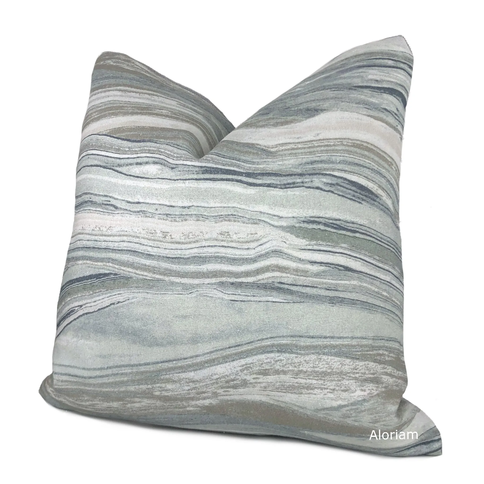 Kravet Couture Envisioned Abstract Greystone Swirled Marble Stripes  Geology Pattern Pillow Cover