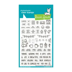 Lawn Fawn Clear Stamp Set - Treat Cart Add-On: Coffee