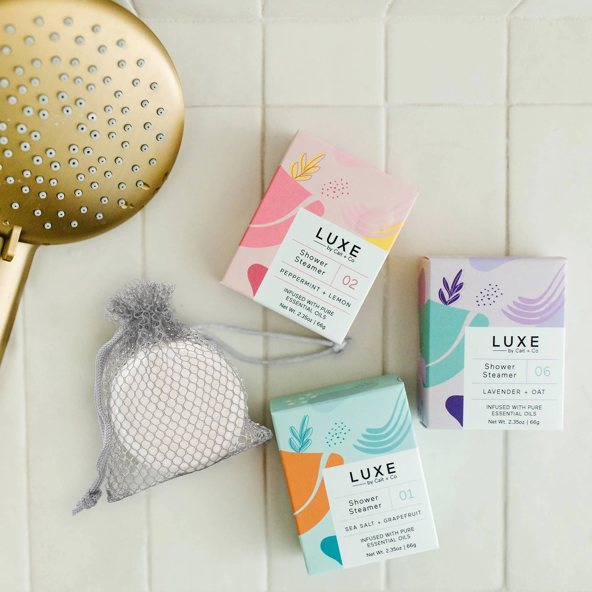 Luxe Sea Salt   Grapefruit Shower Steamer Fizzy Bomb