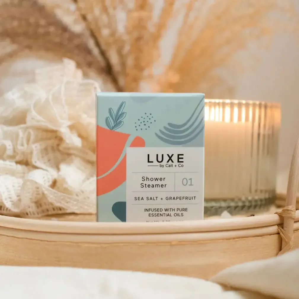 Luxe Sea Salt   Grapefruit Shower Steamer Fizzy Bomb