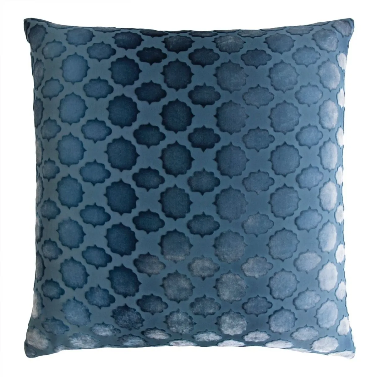 Mod Fretwork Velvet Denim Pillows by Kevin O’Brien Studio