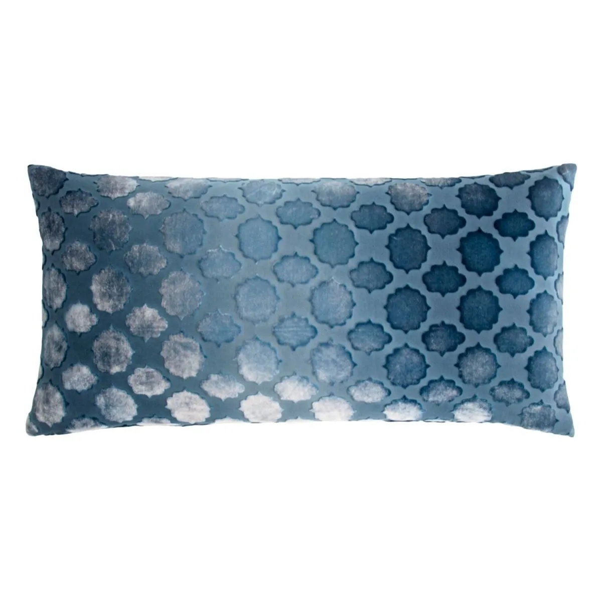 Mod Fretwork Velvet Denim Pillows by Kevin O’Brien Studio