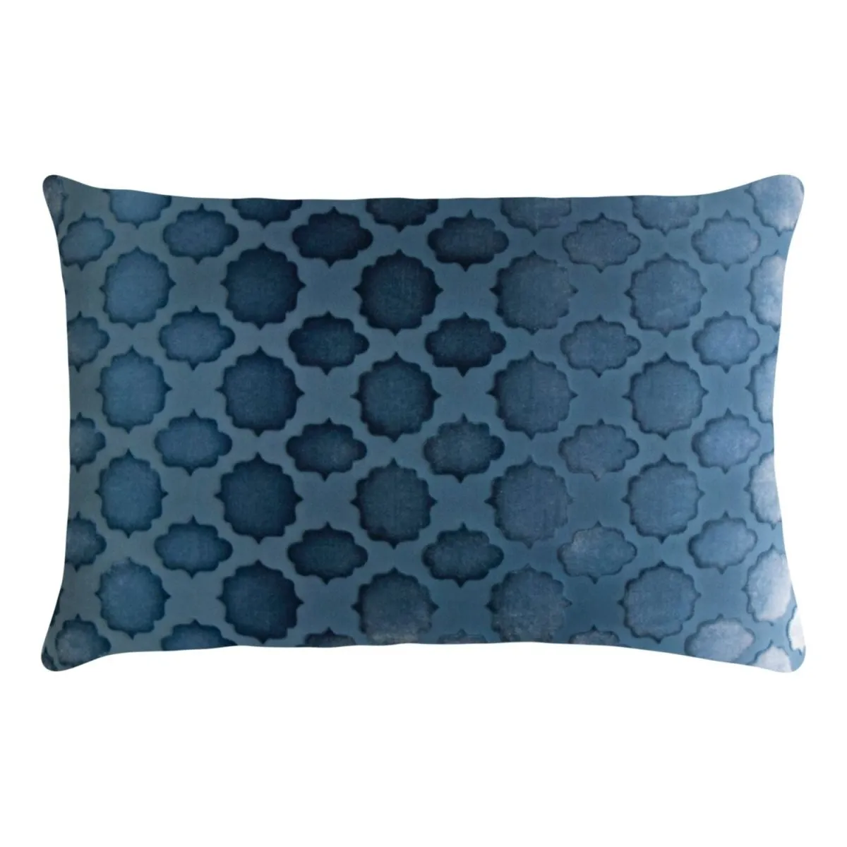 Mod Fretwork Velvet Denim Pillows by Kevin O’Brien Studio