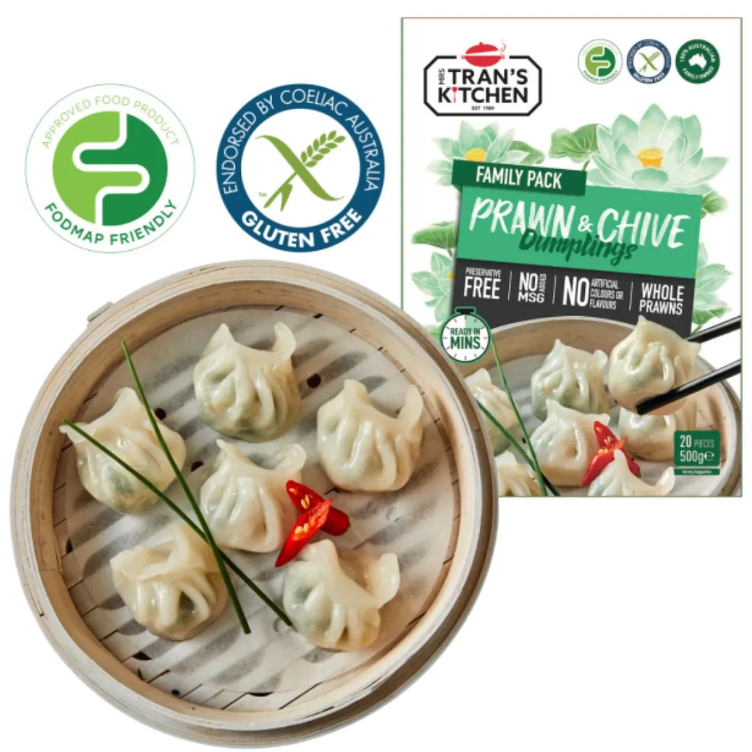 Mrs. Tran's Kitchen Prawn & Chive Dumplings (500g) - FROZEN PRODUCT, VIC PICKUP