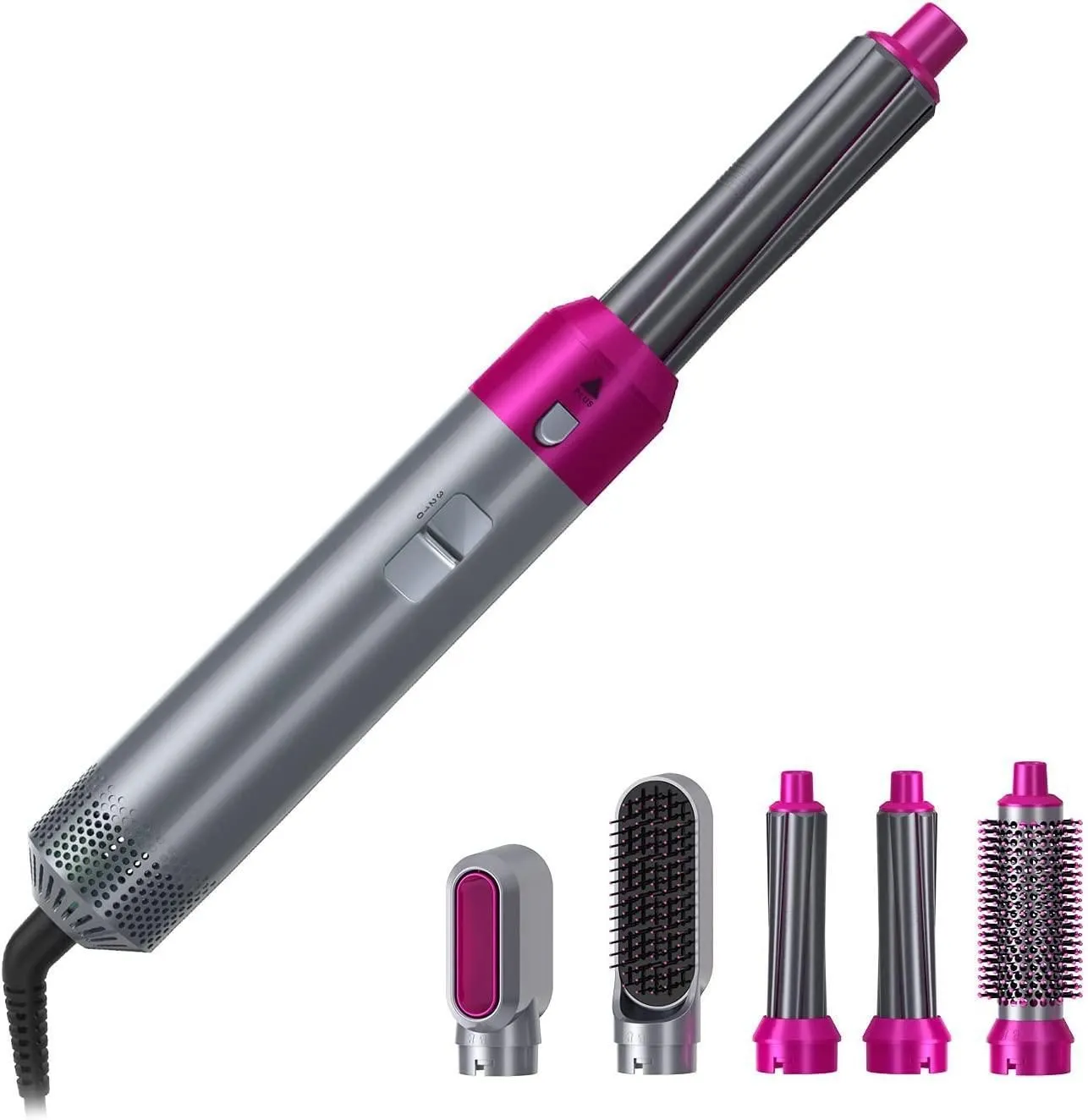 Multi-Functional 5-in-1 Hair Styling Tool - Detachable Hot Air Brush Hair Dryer with Comb