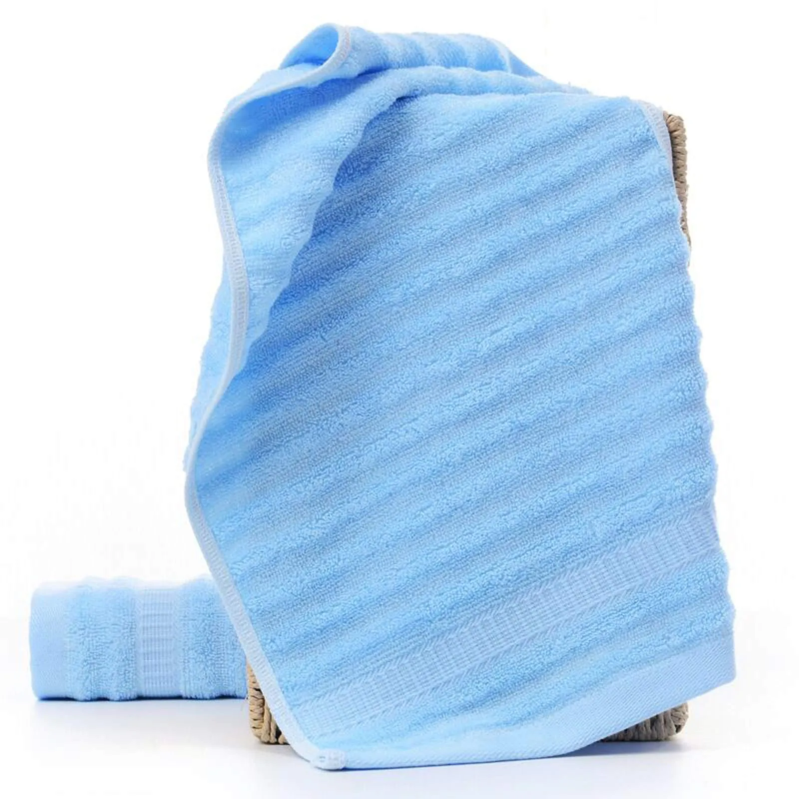 Mush Bamboo Luxurious 3 PieceTowels Set | Ultra Soft, Absorbent and Antimicrobial 600 GSM (Bath Towel, Hand Towel and Face Towel) Perfect for Daily Use and Gifting (Sky Blue)