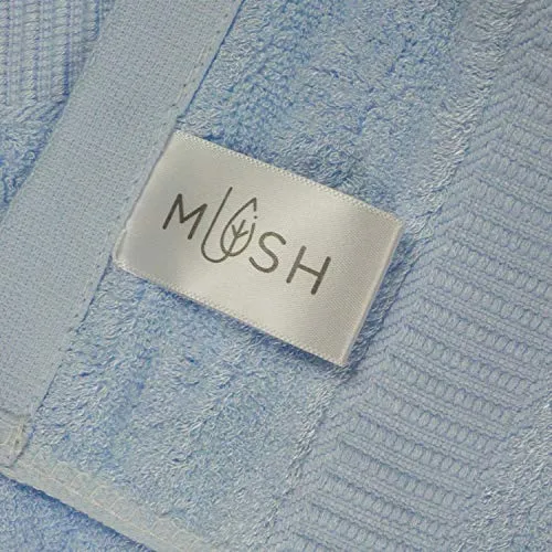 Mush Bamboo Luxurious 3 PieceTowels Set | Ultra Soft, Absorbent and Antimicrobial 600 GSM (Bath Towel, Hand Towel and Face Towel) Perfect for Daily Use and Gifting (Sky Blue)