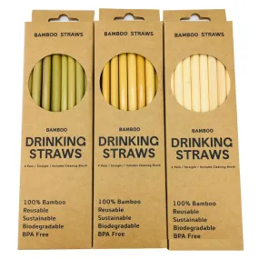 Natural Environmental Protection Bamboo Straws 12 Pcs 1 Brush