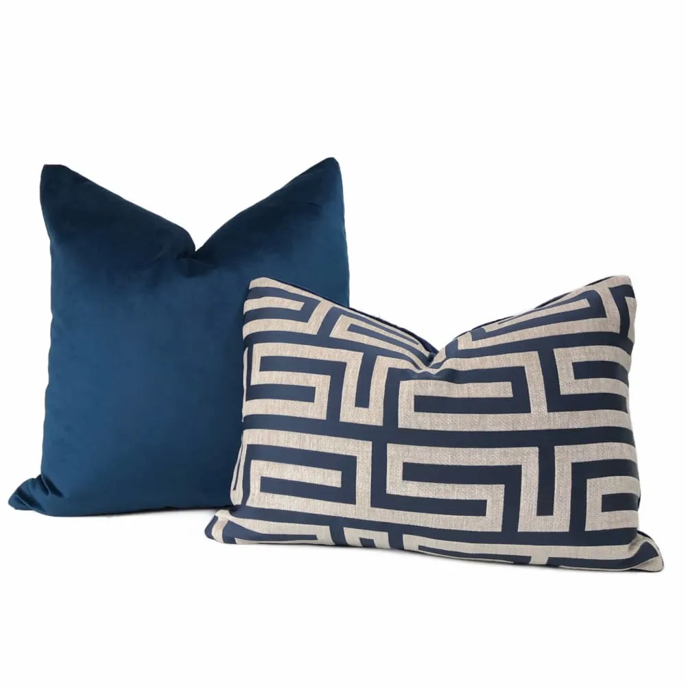 Navy Blue Libretto Microfiber Velvet Pillow Cover