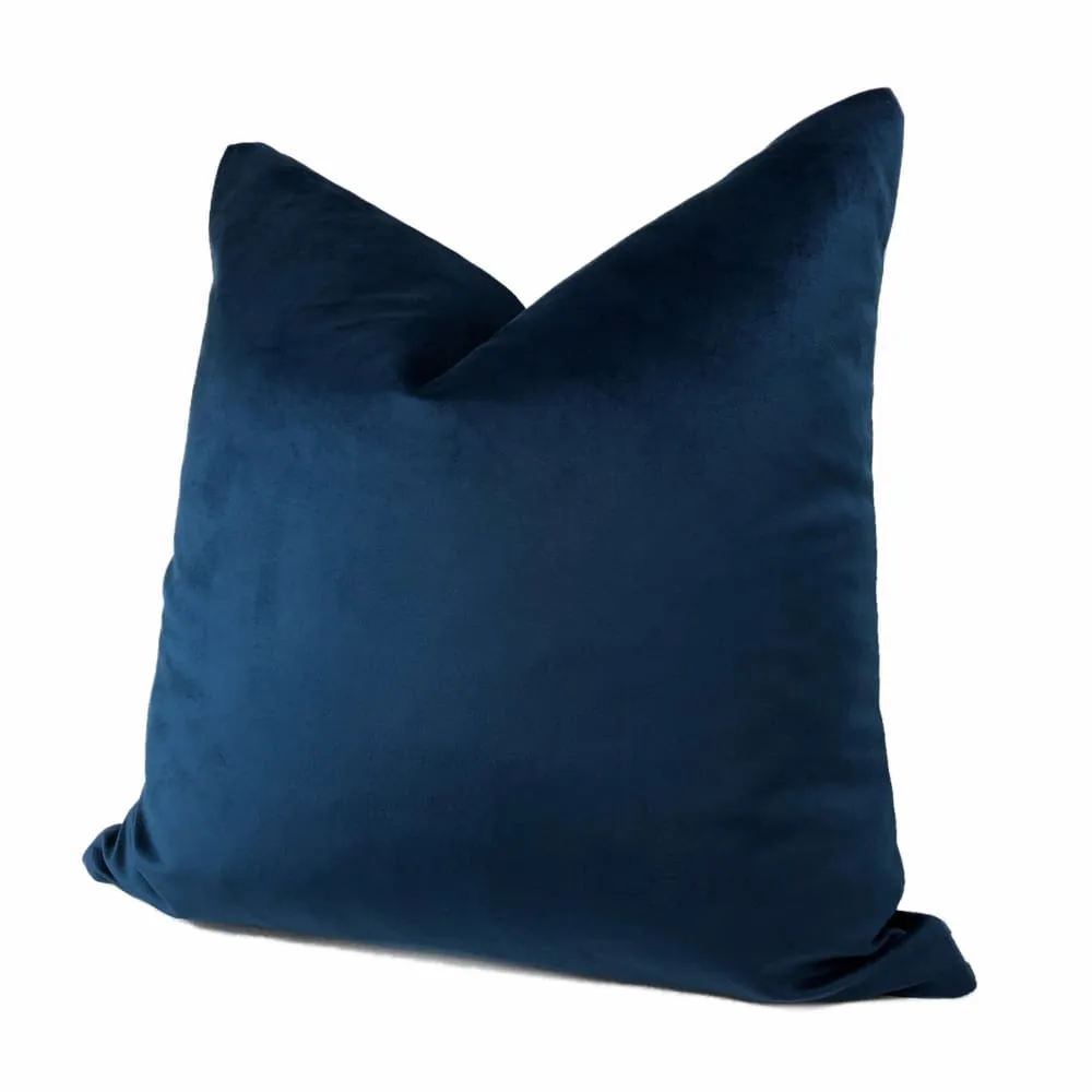 Navy Blue Libretto Microfiber Velvet Pillow Cover