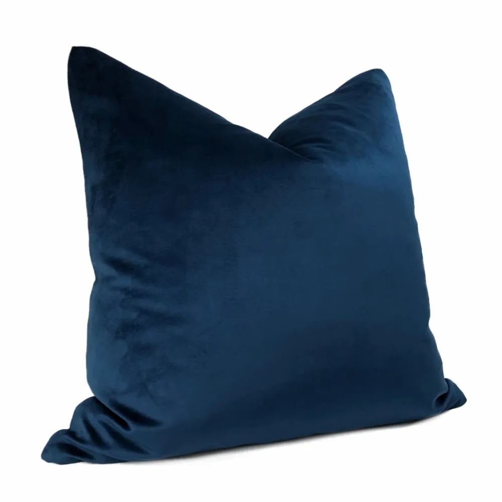 Navy Blue Libretto Microfiber Velvet Pillow Cover