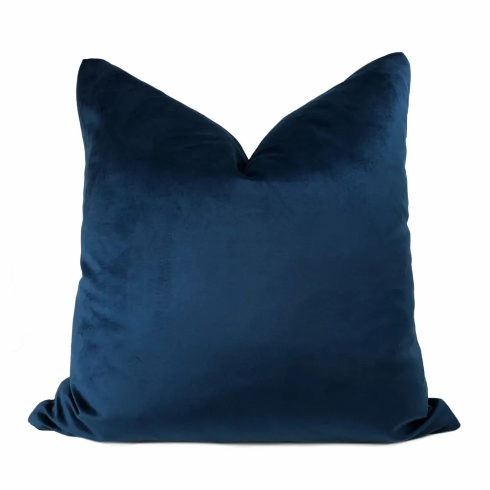 Navy Blue Libretto Microfiber Velvet Pillow Cover