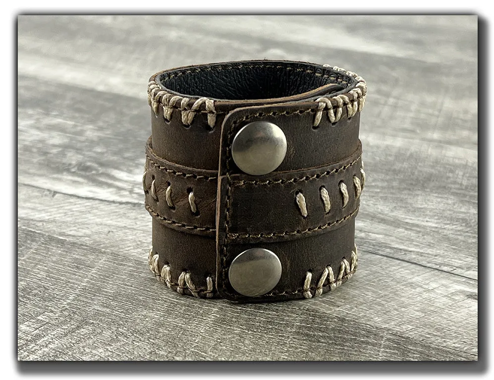 No Quarter - Whiskey Brown Leather Cuff