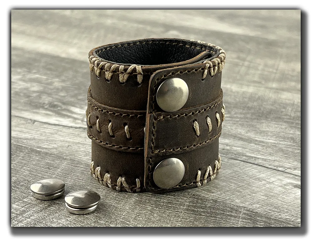 No Quarter - Whiskey Brown Leather Cuff