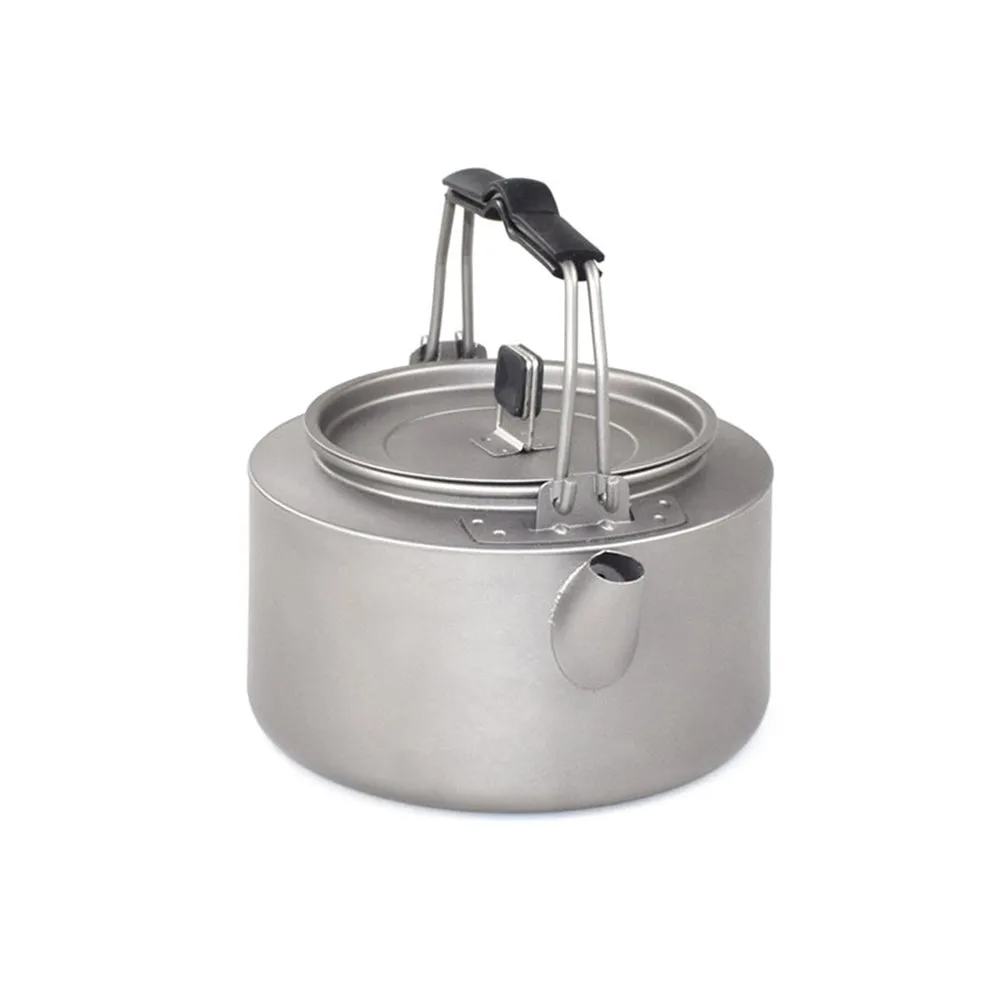 Outdoor Pure Titanium Coffee Tea Pot with Heat Proof Handle