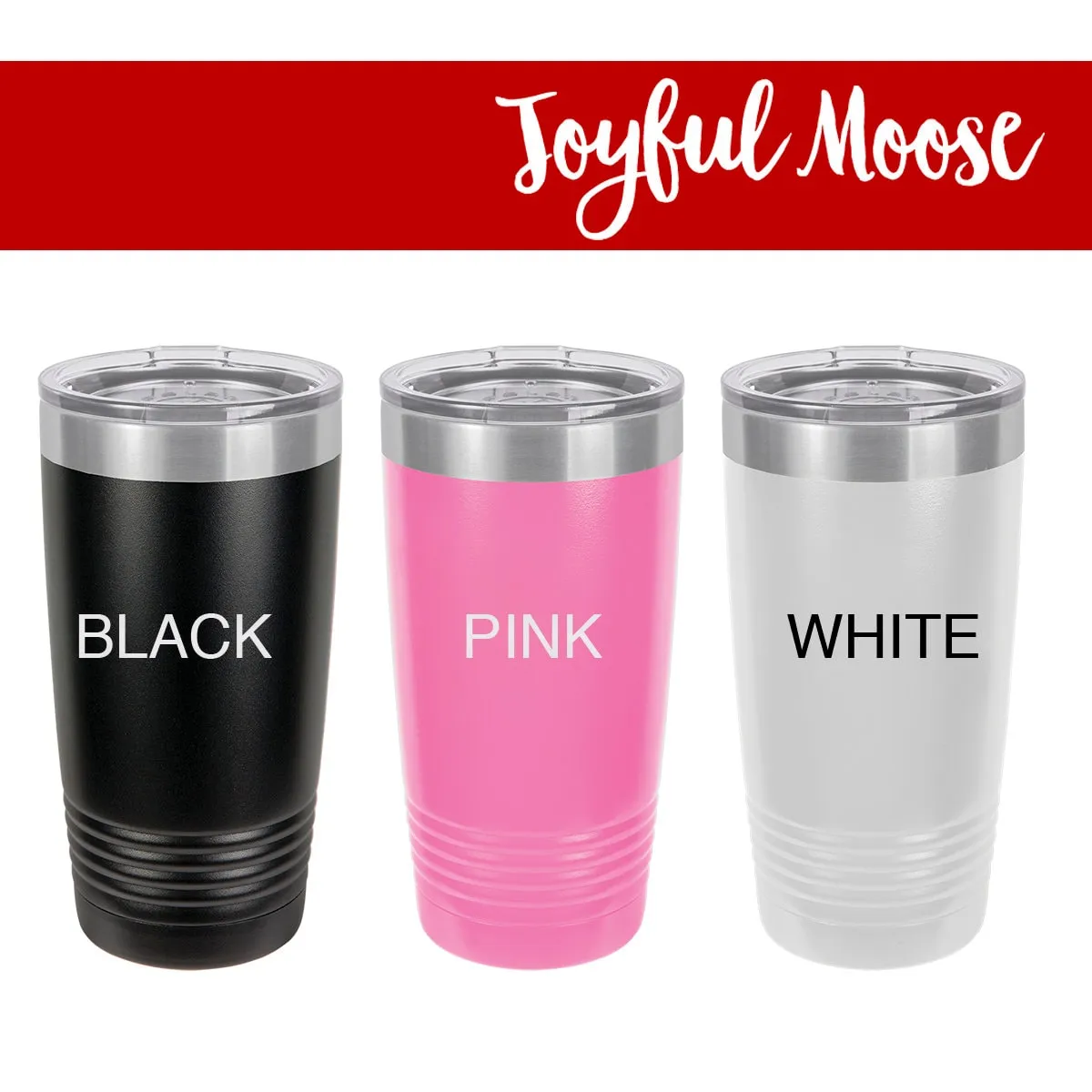 Personalized  Insulated Powder Coated Tumbler - Pink White or Black Bridesmaids Gifts