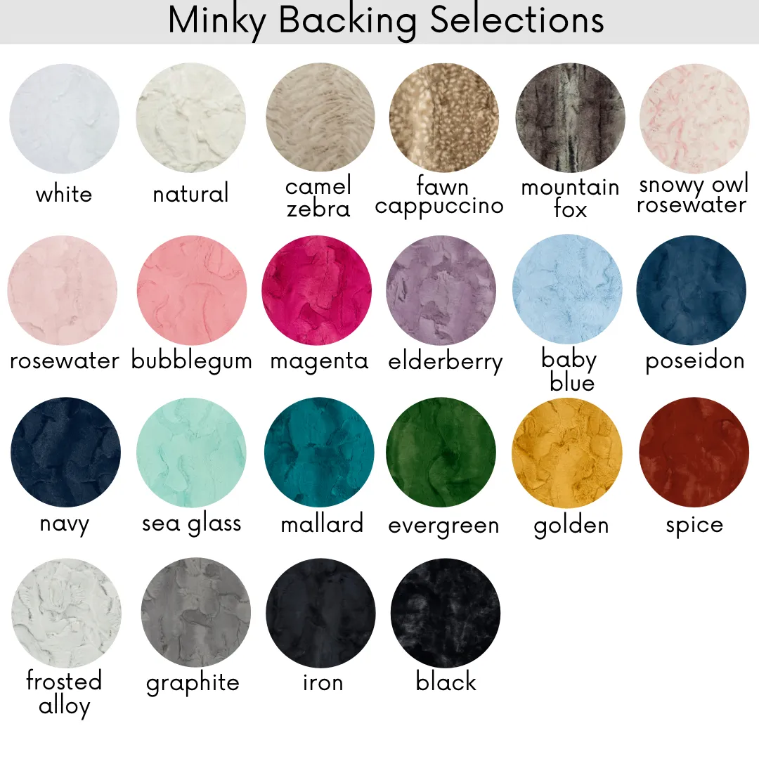 Personalized Name Minky Blanket - NEUTRAL RAINBOWS