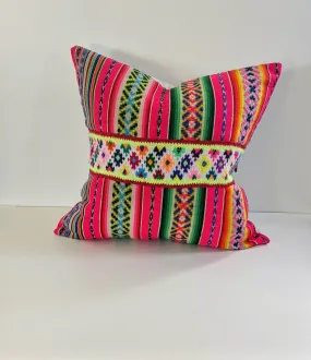 Peruvian Manta with Ribbon Pillow