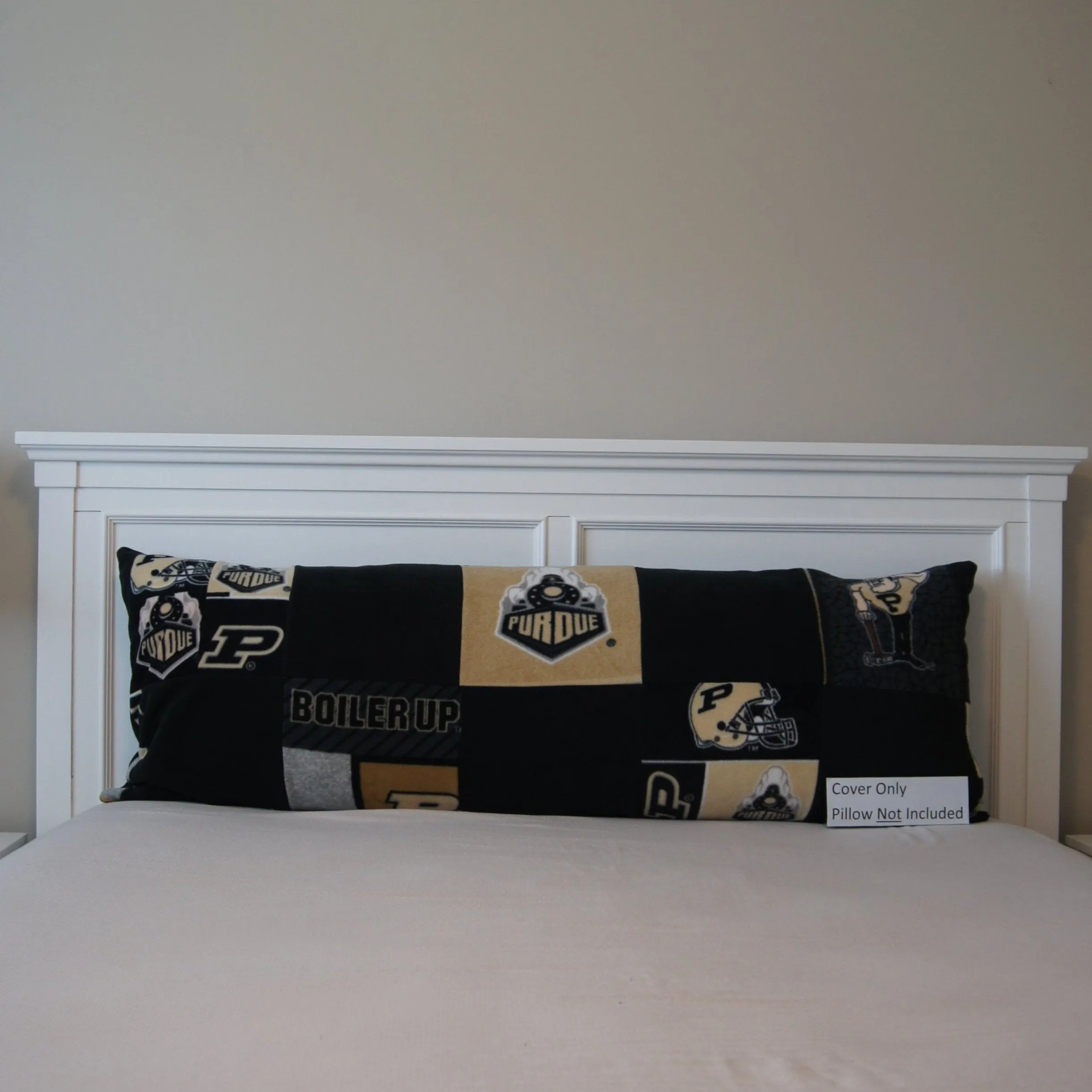 Pillows - Body Pillow Cover - College - Fleeces Pieces - NCAA - Purdue University-P - Boilermakers - Blocks with Black