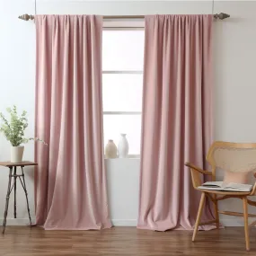 Pink Velvet Blackout Rod Pocket Curtain - Custom Sizes and Colours