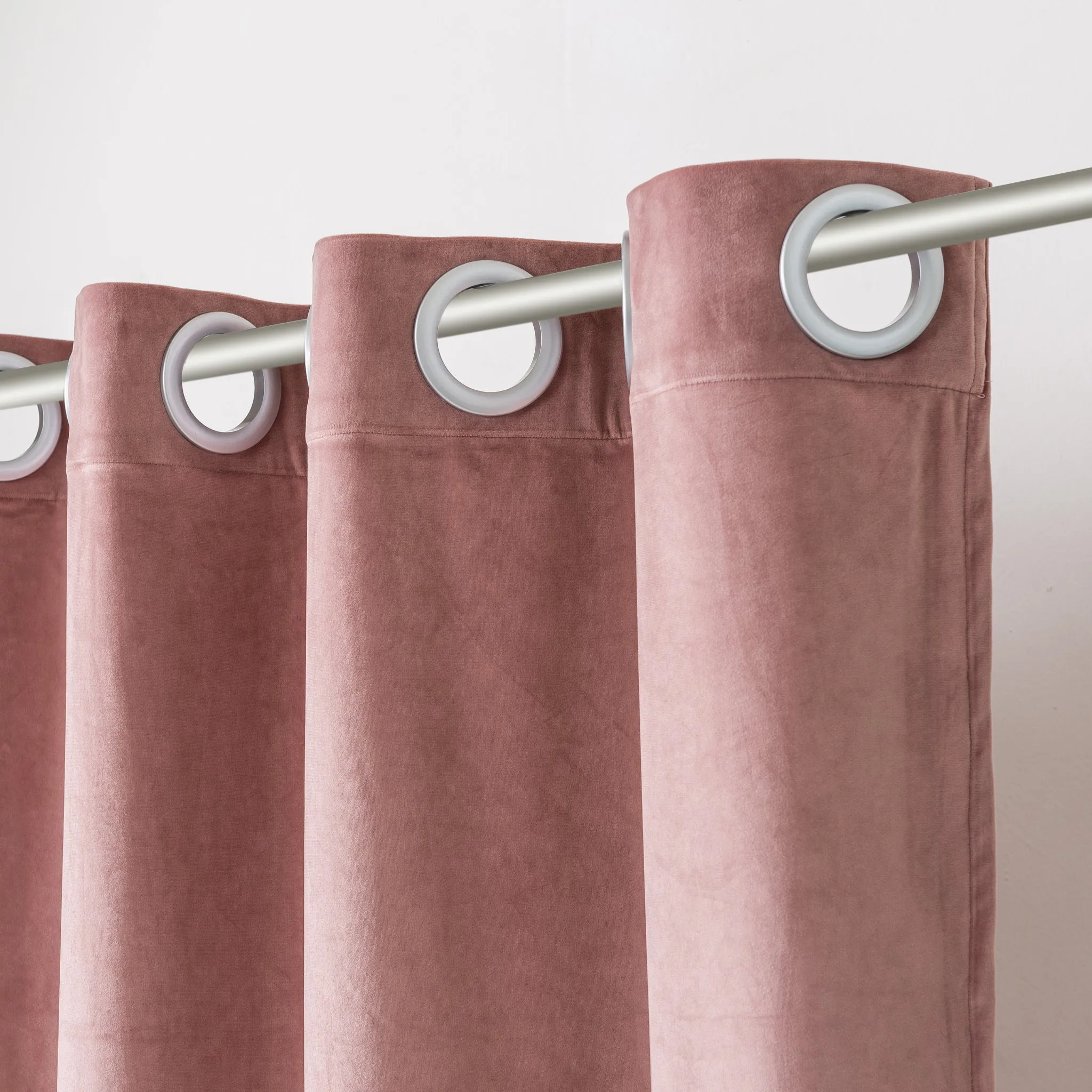 Pink Velvet Grommet Curtain - Custom Sizes and Colors