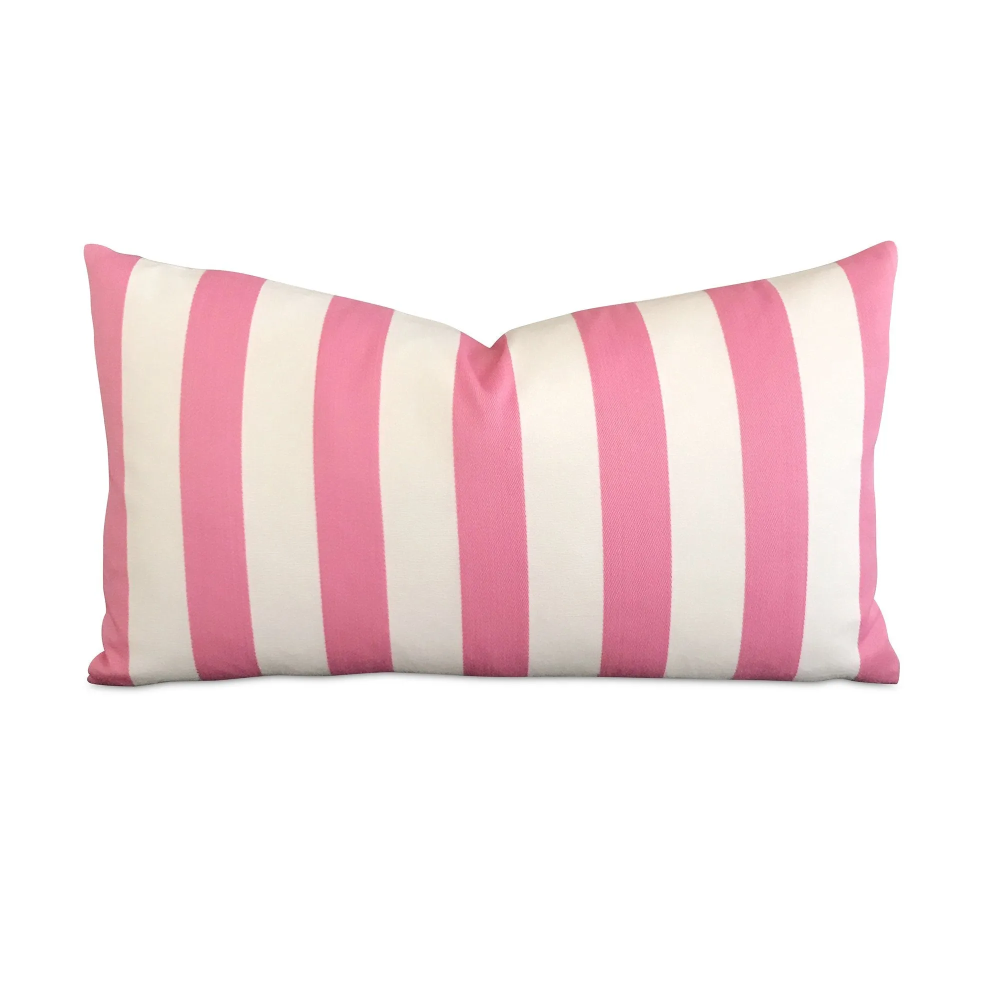 Pink White Vertical Stripe Lumbar Pillow Cover 15x26