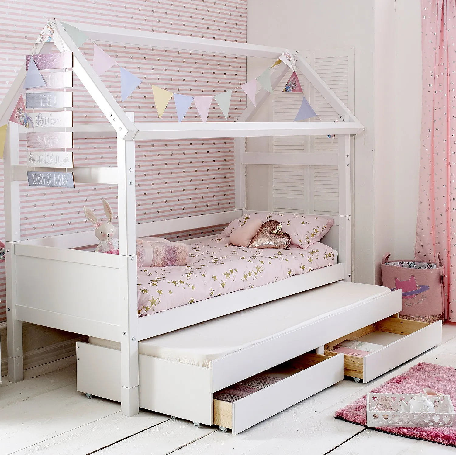 Playhouse Bed with Drawers & Trundle - Thuka Playhouse Bed