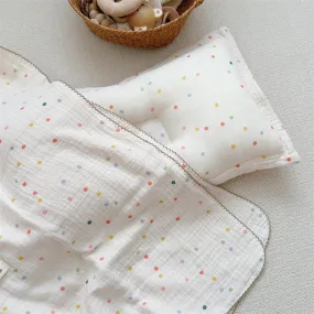 Polka Dot Cotton Baby Blanket and Pillow Set