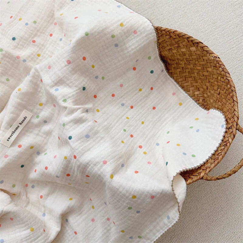 Polka Dot Cotton Baby Blanket and Pillow Set