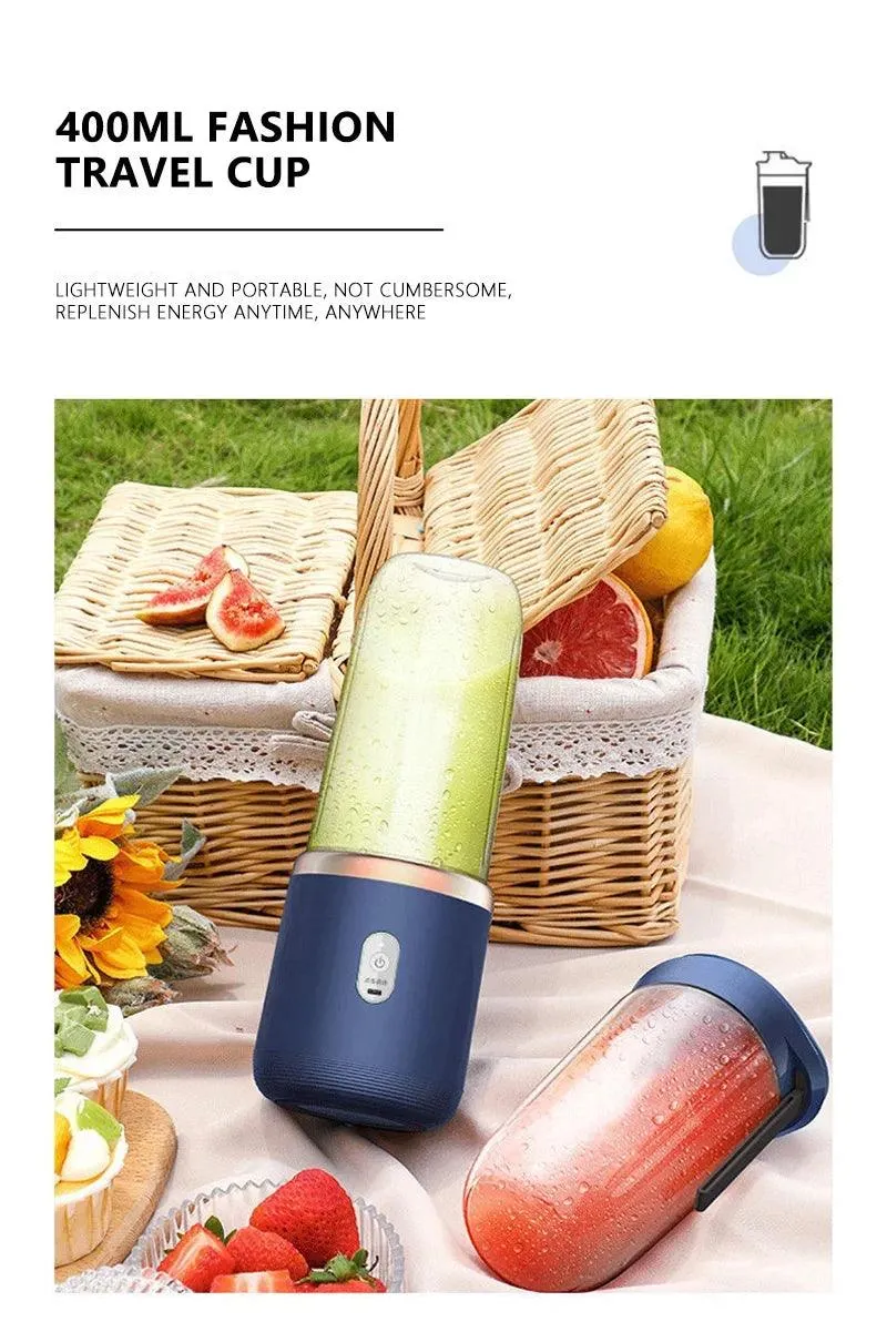 Portable Double-Cup USB Juicer & Smoothie Blender - Rechargeable, Compact & Powerful