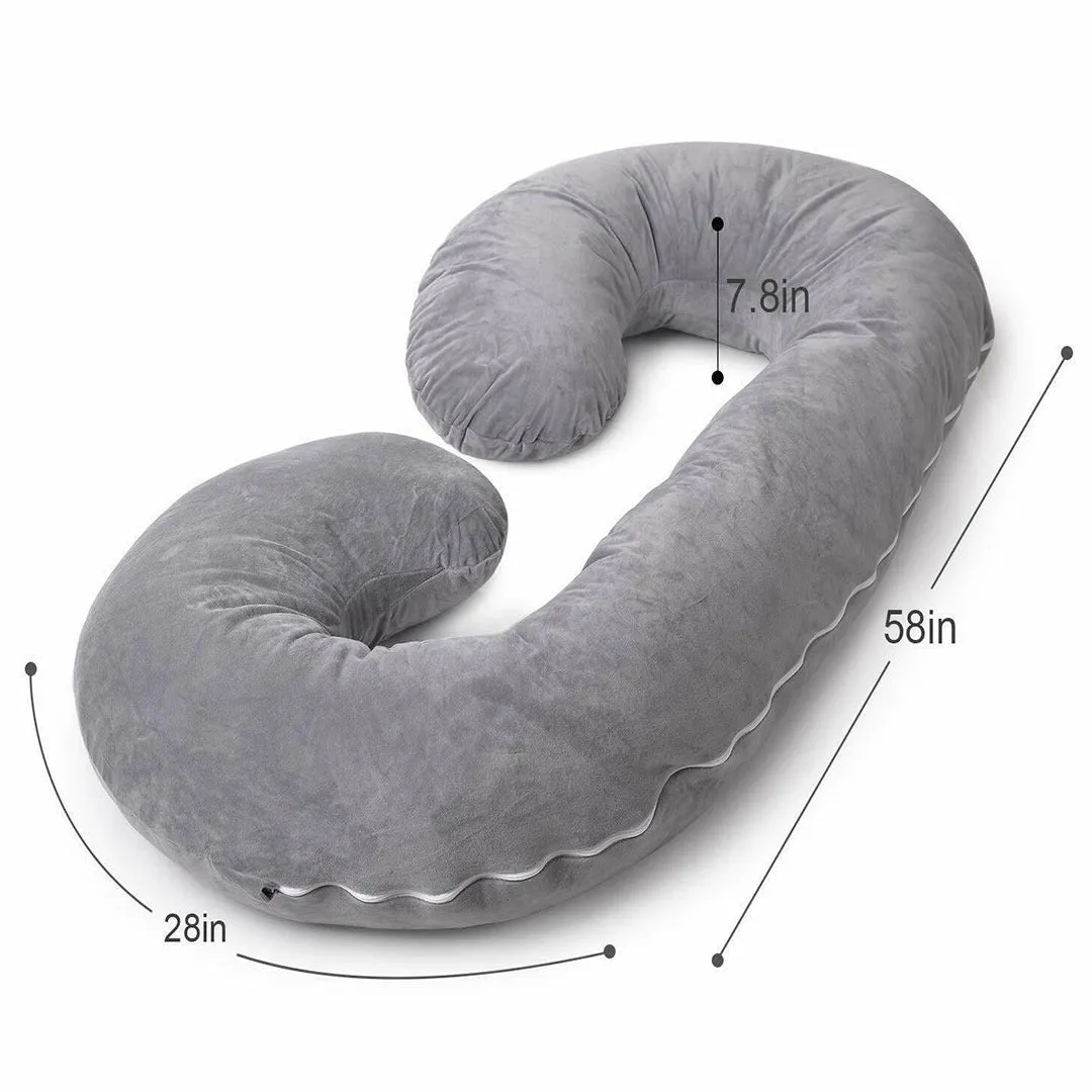 Pregnancy Support Pillow / C- Shape Maternity Pillow / Sleeping Support Pillow In Purple color