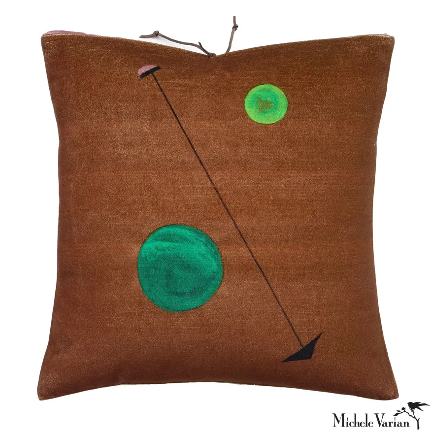 Printed Velvet Pillow Kinetic Sienna 18x18