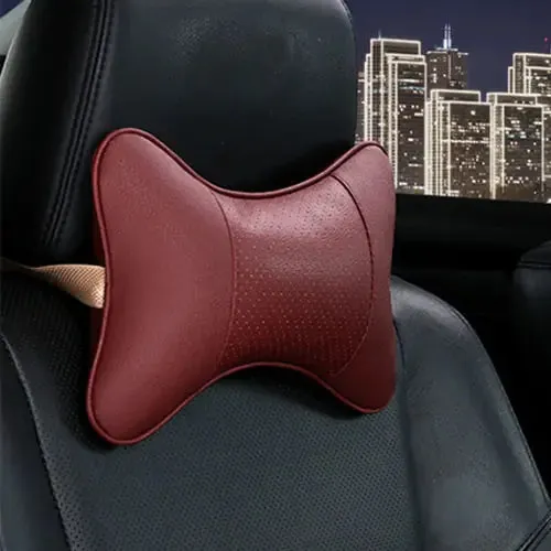 PU Leather Car Neck Pillow for Head Pain Relief