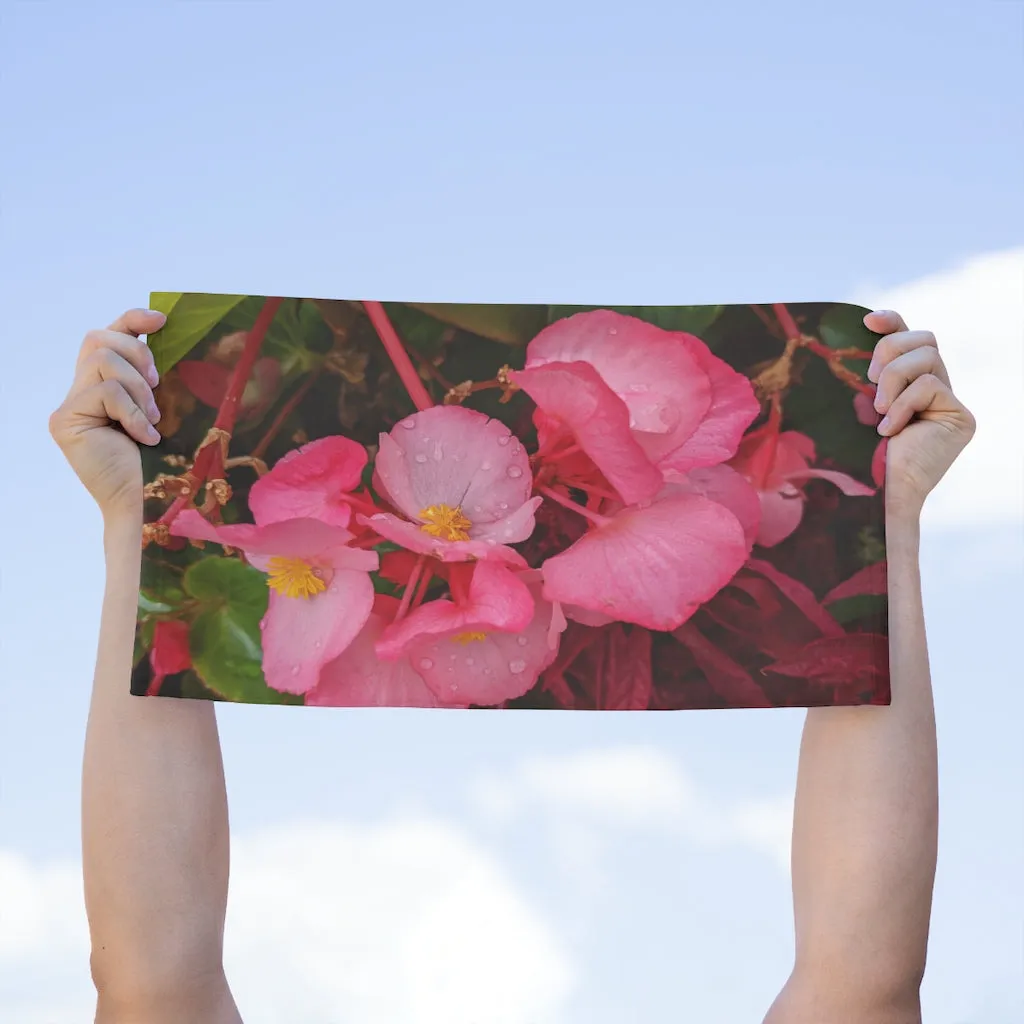 Purple Flowers Rally Towel, 11x18