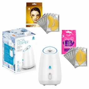 Pursonic Deluxe Facial Steamer with 6 Soothing Eye Masks & 6 Nourishing Lip Masks