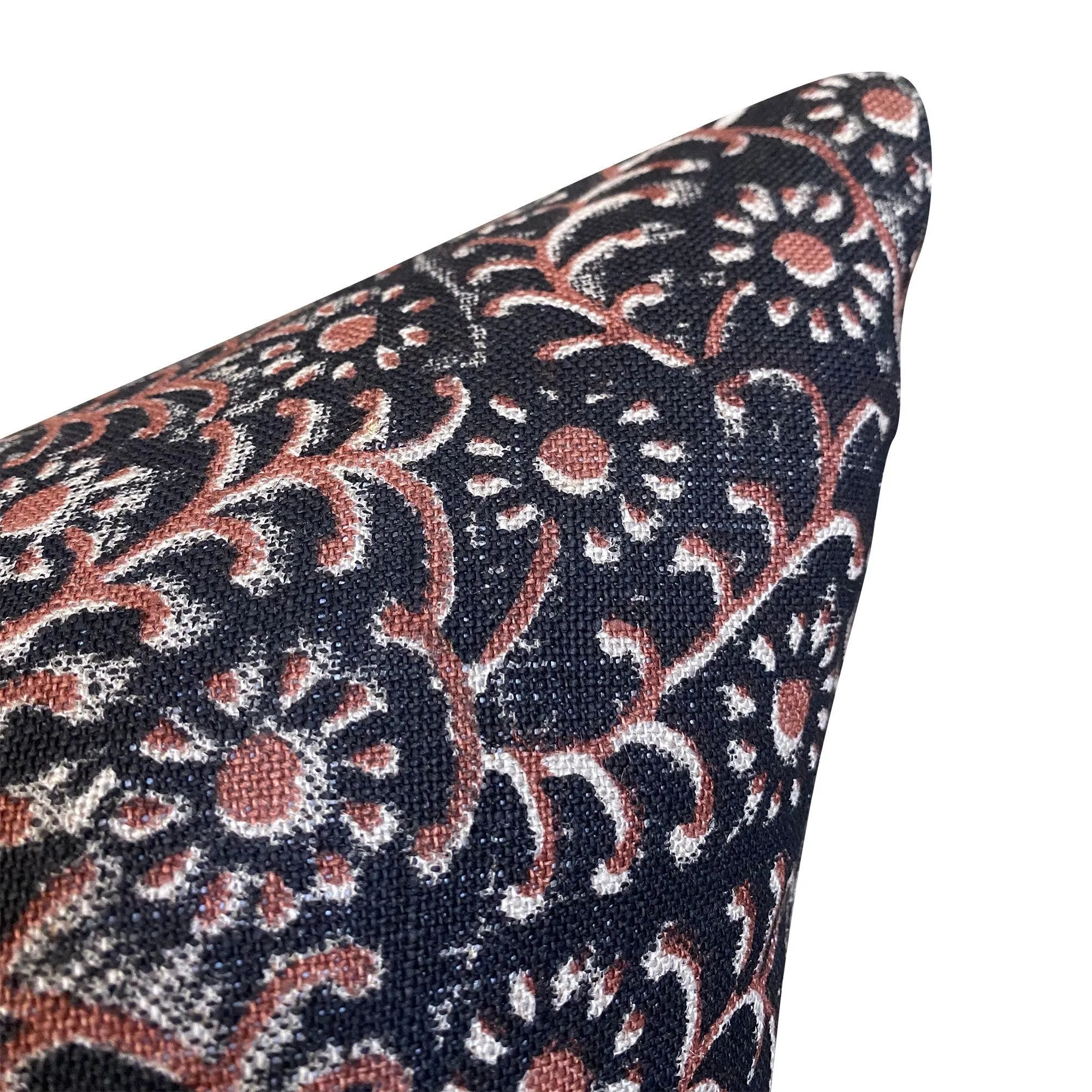 READY TO SHIP Kochin Pillow Cover in Noir Saffron