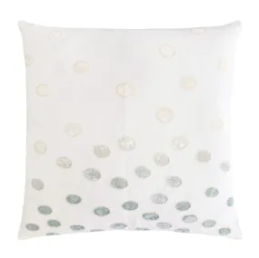 Sage & White Ovals Velvet Appliqué Pillows