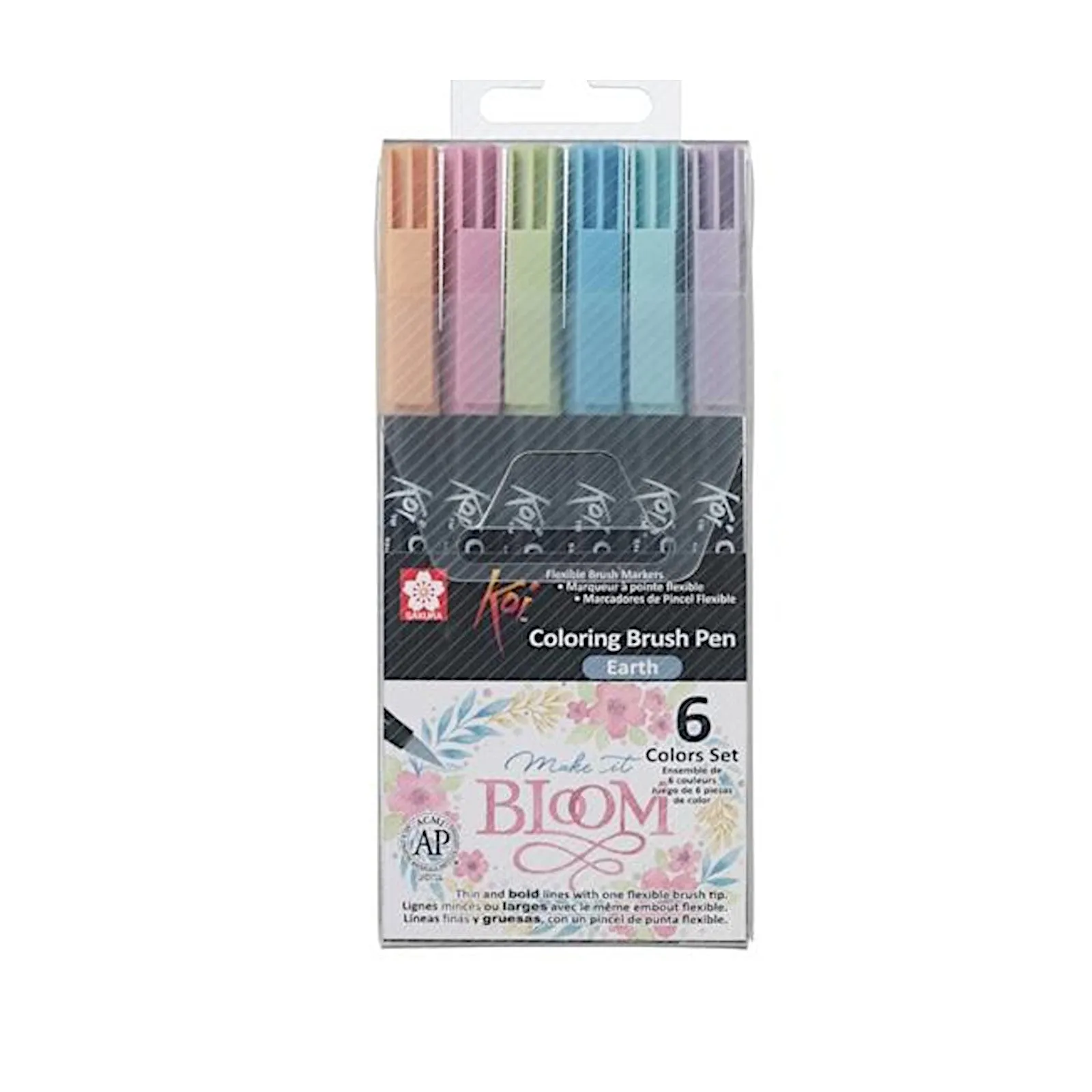 Sakura Koi Colouring Brush Pen - 6 Colour Set