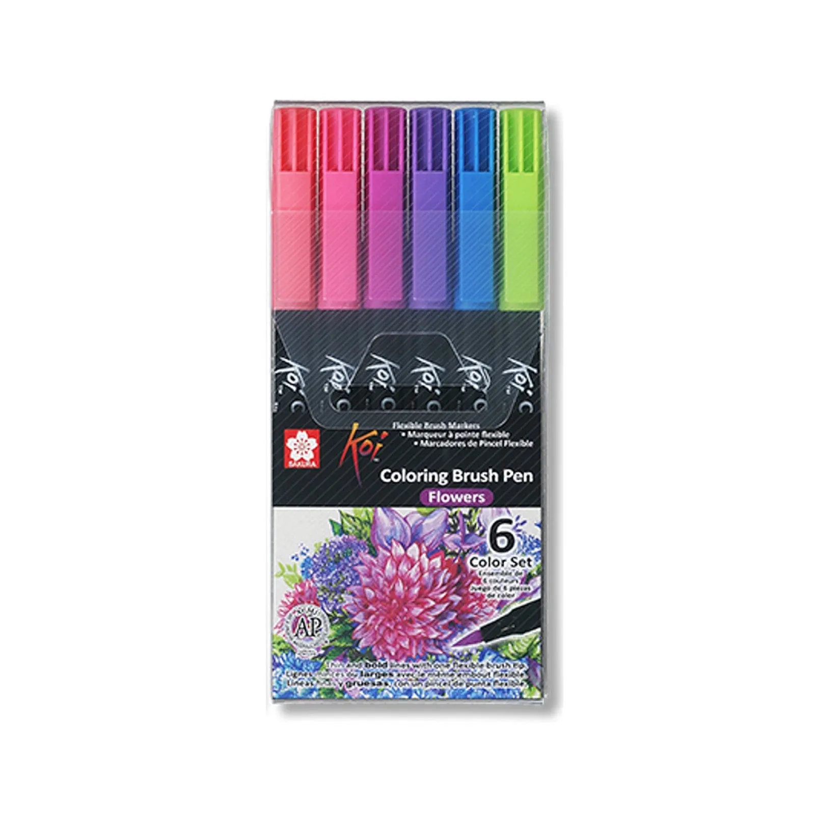 Sakura Koi Colouring Brush Pen - 6 Colour Set