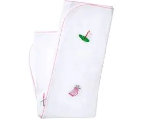 Sammy   Nat - Pink Golf Embroidered Blanket