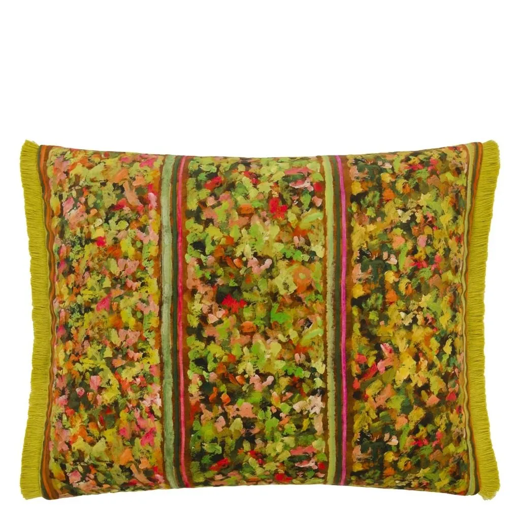 Sanzai Persimmon Velvet Throw Pillow by Designers Guild